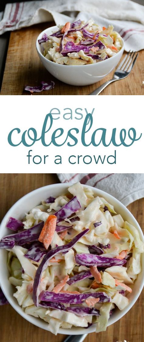 Easy coleslaw for a crowd from RaiasRecipes.com Coleslaw For A Crowd, Sweet Potato Oven, Peanut Butter Swirl Brownies, Easy Coleslaw, Buttermilk Cornbread, Coleslaw Dressing, Italian Roast, Swirl Brownies, Cheesy Mashed Potatoes