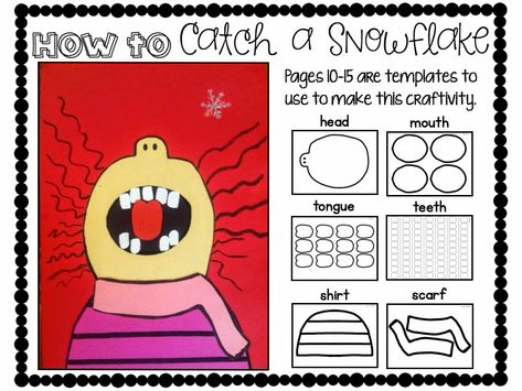 Winter Writing Activities, Catching Snowflakes, January Art, Winter Art Lesson, First Grade Art, Winter Writing, Winter Art Projects, Winter Classroom, Winter Kindergarten