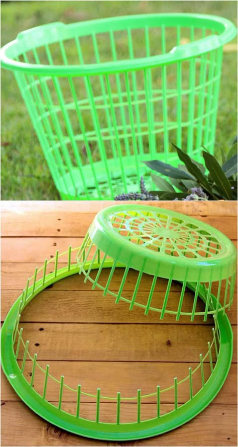 She cuts a Dollar Store laundry basket in half. Next? This is just awesome! Herb Wreath, Store Hacks, Dollar Store Hacks, Easy A, Inspire Me Home Decor, Diy Home Decor On A Budget, Pallet Ideas, Front Yard Landscaping Design, Fun Diy Crafts