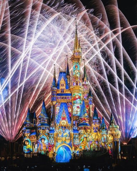 Happily Ever After Fireworks, Magic Kingdom Fireworks, Disney World Aesthetic, Disney Night, Descendants Movie, Disney Castles, Confetti Cannon, Disney Descendants Movie, Disney Fireworks