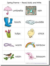 Read! Build! Write! Spring Vocabulary, Spring Kindergarten, Spring Classroom, Spring Words, Spring School, Reading Themes, Spring Preschool, Preschool Literacy, Vocabulary Worksheets