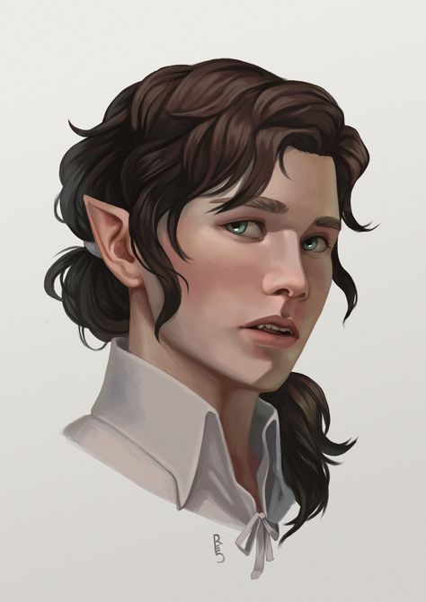 Rachel Denton ✨ on Twitter: "A dhampire portrait commission - I had so much fun playing with lighting for this one! #dnd #ttrpg #art #dungeonsanddragons #dnd5e https://t.co/EV0oXsG5w3" / Twitter Eladrin Paladin, Half Elf Dnd, Rachel Denton, Dnd Halfling, Dead Beat, Dragon Half, Dnd Elves, Male Elf, Half Elf