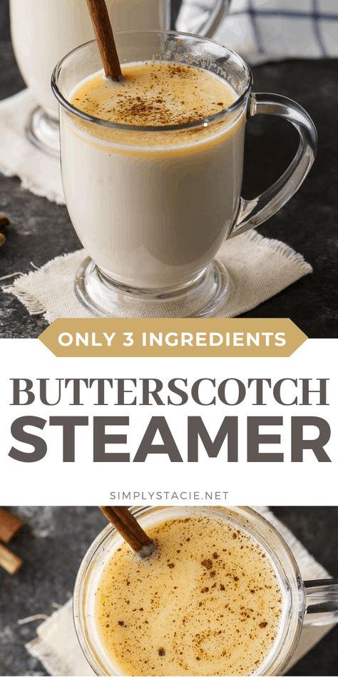 Butterscotch Steamer, Warm Drinks Recipes, Hot Drinks Recipes, Tea Drink Recipes, Delicious Smoothies, Cozy Drinks, Steamer Recipes, Coffee Drink Recipes, Sweet Drinks