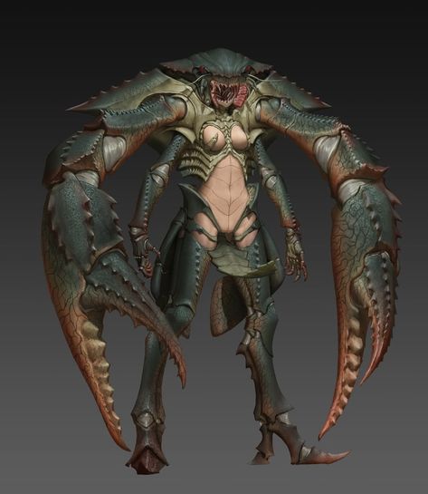 Crustaceans Art, Pixel Characters, Scifi Fantasy Art, Sci-fi Armor, Ocean Design, Alien Concept, Knight Art, Fantasy Races, Game Concept Art