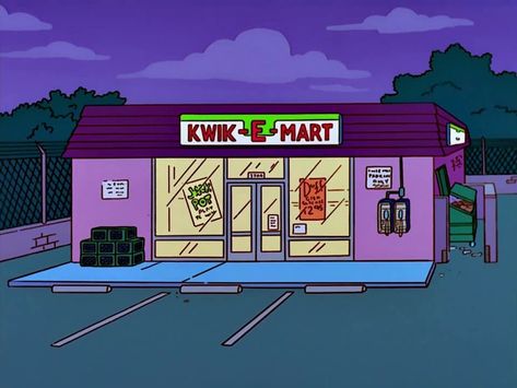 Kwik E Mart The Simpsons, Simpsons Background, Scenic Simpsons, The Simpsons Aesthetic, Retro Anime Aesthetic Gif, Sleepy Cartoon, Monopoly Diy, Simpsons Mood, The Blue Spirit