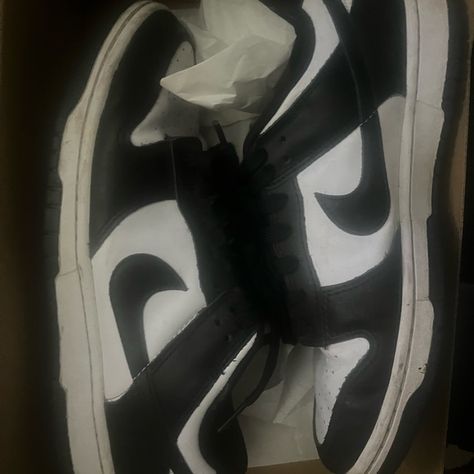 Panda dunks 9.5 just need a little clean up Nike Dunk Low Black White, Panda Dunks, Shoes For School, Nike Retro, Nike Shoes Jordans, Nike Id, Nike Dunk Low, Dunk Low, Nike Dunk