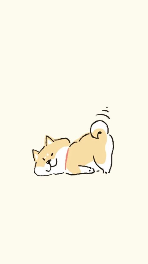 𝑔𝑐𝑑𝑙𝑖𝑘𝑒 🕊 Cute Dogs Wallpaper Aesthetic Cartoon, Aesthetic Dog Wallpaper Cartoon, Shiba Wallpaper, Shiba Inu Drawing, Images Kawaii, 강아지 그림, Japon Illustration, Haiwan Peliharaan, Dog Wallpaper