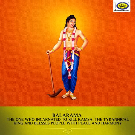 Balarama is the eighth of the ten primary avatars of Lord Vishnu (Dashavatara), who was born as the elder brother of Lord Krishna to kill Kamsa, the tyrannical king. Balarama Avatar, Balram Dau, Hinduism Gods, Wallpapers Hd 1920x1080, Akhanda Bharat, Divine Art, Elder Brother, Gods Goddesses, Vishnu Wallpapers