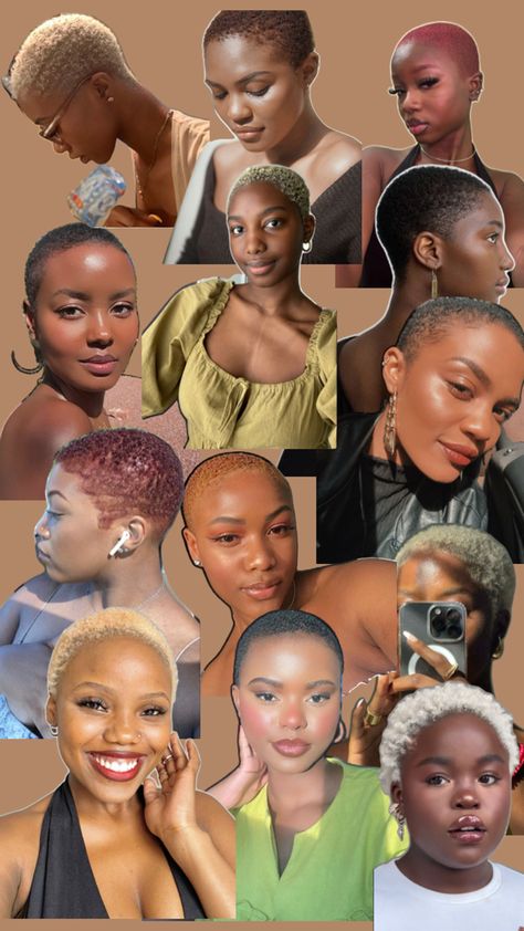 Short Buzzed Hair, Afro Hair Growth, Buzzed Hair Women, Shaved Head Designs, Short Dyed Hair, Natural Hair Care Routine, Short Natural Haircuts, Short Natural Curly Hair, Bald Look