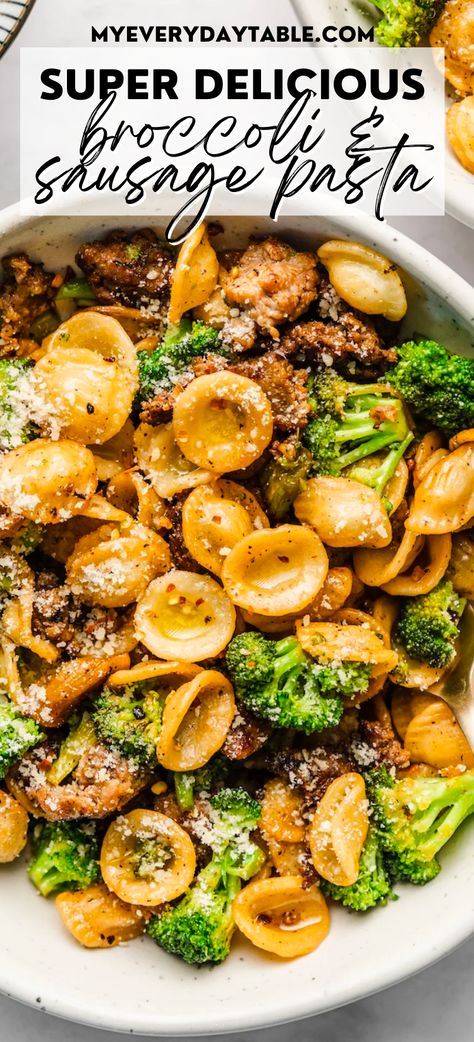 Sausage And Broccoli Pasta, Orecchiette With Sausage And Broccoli, Orecchiette With Sausage, Recipe For Sausage, Sausage And Broccoli, Sausage Recipes For Dinner, Sausage Dinner, Healthy Family Recipes, Broccoli Pasta