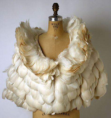 George Peter Stavropoulos | Evening cape | American | The Metropolitan Museum of Art Feather Cape, Feather Jacket, Dress Forms, Costume Institute, Mode Vintage, Looks Style, Looks Vintage, Fashion History, Wearable Art