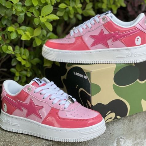 Bape Af1, Bape Star, Bapesta Shoes, Bape Shoes, Bape Sneakers, Bape Sta, Ape Bape, Camo Shoes, Trendy Shoes Sneakers