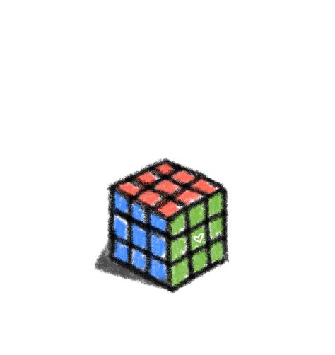 Rubic Cube Drawing, Rubiks Cube Logo, Rubix Cube Illustration, Rubiks Cube Sticker, Rubric Cube, Bullet Journal, Doodles, Toys