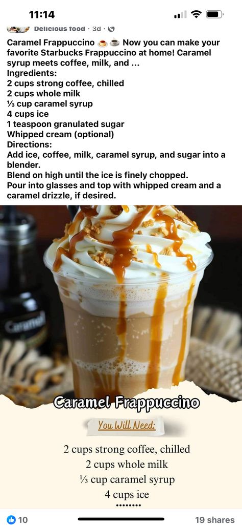 Caramel Coffee Recipes, Diy Frappuccino, Iced Coffee Recipe Keurig, Frozen Coffee Drinks Recipes, Frappe Drinks, Homemade Starbucks Recipes, Iced Coffee Ideas, Caramel Frappe Recipe, Hot Coffee Recipes