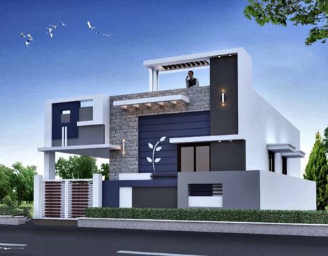 One Floor Elevation Design, 2bhk Elevation Design, Single Floor Front Elevation Designs Modern, House Front Gate Design, Single Floor Elevation Design Modern, Single Floor Front Elevation Designs, G+1 House Elevation Indian, Christmas Front Door Decor Entrance, Single Floor House Design Modern