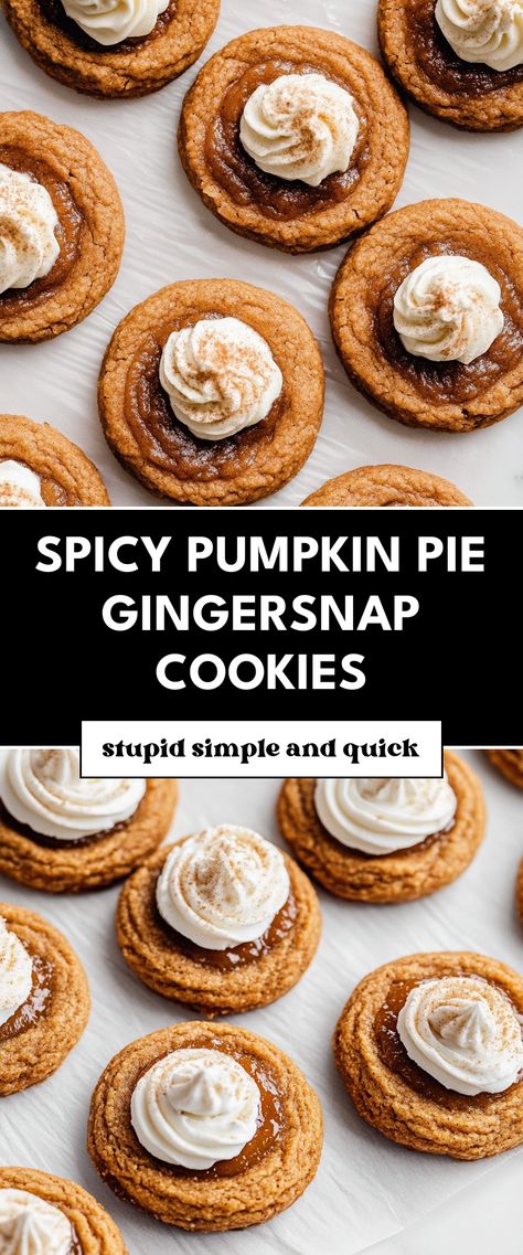 Image for Spicy Pumpkin Pie Gingersnap Cookies Pumpkin Gingersnap Cookies, Gingersnap Cookies, Best Pumpkin Pie, Frozen Cookie Dough, Frozen Cookies, Ginger Snap Cookies, Pumpkin Pie Filling, Fall Cookies, Best Pumpkin