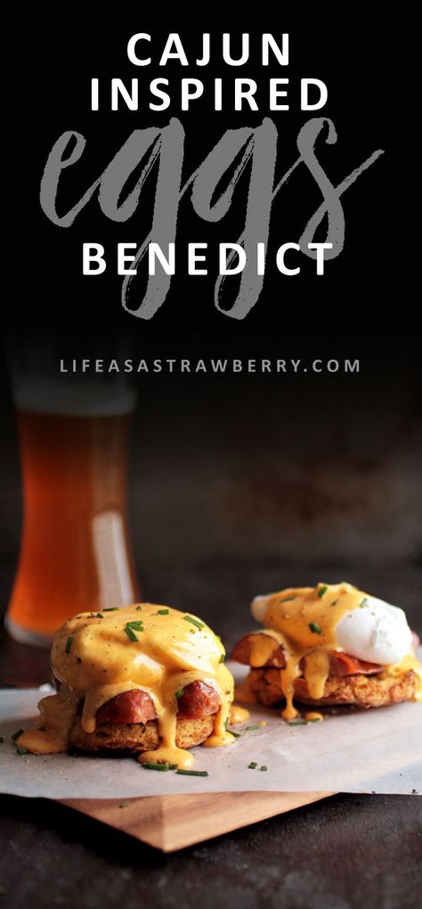 Cajun Eggs, Breakfast Recipes With Eggs, Recipes With Eggs, Benedict Breakfast, Beer Biscuits, Breakfast Savory, Eggs Benedict Recipe, Egg Benedict, Brunch Recipe