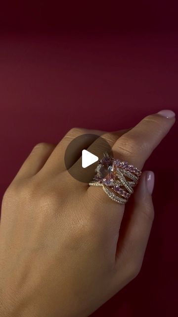 Stephen Webster on Instagram: "Good enough to eat. The Bound Together Cocktail Ring; featuring a central dusty pink Oval Morganite, surrounded with 18ct Yellow Gold, Diamond studded thorns and pink round Sapphires. . Find more colour ways in the Thorn Embrace collection at our Mount St Boutique and stephenwebster.com . #stephenwebster #craftsmanship #positiveluxury #thorn #thornembrace #cocktailring #cocktailhour" Cocktail Ring Designs, Stephen Webster, Mehndi Art Designs, Colour Ways, Round Sapphire, Pink Round, Mehndi Art, Diamond Cocktail Rings, Good Enough