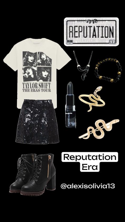 @alexisolivia13 #reputation #erastour #taylorswift #outfitinspo Easy Reputation Outfits, Taylor Swift Concert Outfit Ideas Reputation Era, Eras Tour Movie Outfit Ideas Comfy, Reputation Fits, Reputation Taylor Swift Outfits Ideas, Reputation Inspired Outfits, Reputation Eras Tour Outfit Ideas, Eras Tour Outfits Reputation, Reputation Era Outfits