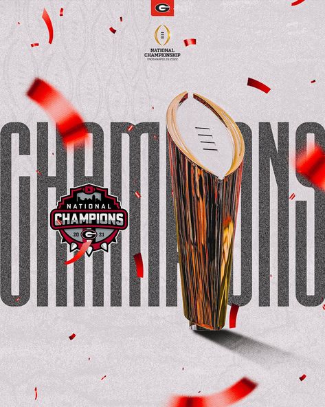 Champions Graphic, Uga Football, Georgia Dawgs, Soccer Season, Georgia Football, Sport Poster Design, Sports Wall, Sports Graphics, Sports Graphic Design