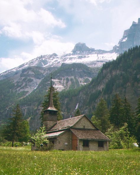 Took this photo in Kandersteg, Switzerland. It was such a cute little town. I want to go back so badly. Old Church, Switzerland, I Want, Natural Landmarks, Travel, Nature