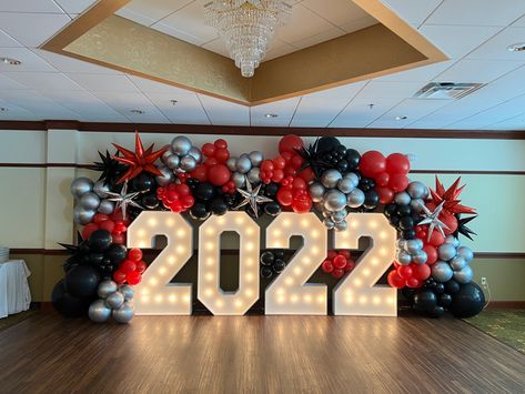 2023 Marquee Numbers With Balloons, 2023 Marquee Numbers, 2024 Marquee Numbers, Marquee Lights With Balloons, Graduation Dinner Ideas Decorations, Banquet Balloon Decorations, Graduation Marquee Letters, Grad Letters With Balloons, Grad Marquee Letters With Balloons