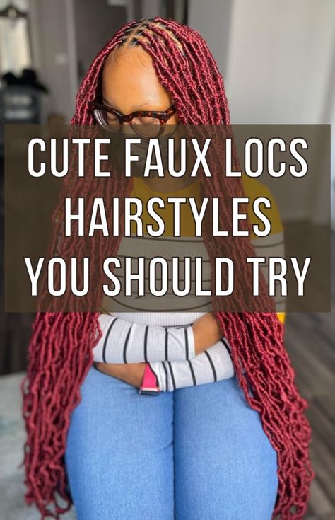 Faux locs hairstyles How To Style Your Faux Locs, Faux Locs Hairstyle, Curly Faux Locs Hairstyles, Faux Locs Natural Look, Styles For Faux Locs Hairstyles, Faux Loc Hairstyles For Women, Styling Long Locs, Faux Locs Hairstyles For Women Long, Styles For Faux Locs