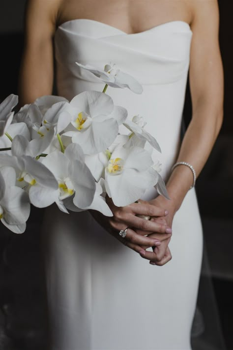 Bouquet Of Orchids, Vera Wang Wedding Gowns, Classic Reception, Vera Wang Wedding, Romantic Wedding Photography, Royal Blue Wedding, Vogue Wedding, Pink Wedding Dresses, Hand Bouquet