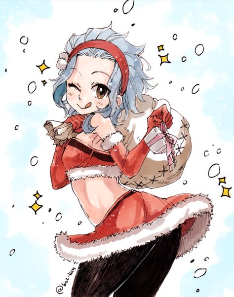 HAPPY HOLIDAYS FROM SANTA LEVY! Gale Fairy Tail, Levy Mcgarden, Fairy Tail Levy, Gajeel And Levy, Fairy Tail Gray, Fariy Tail, Gray Fullbuster, Anime Fairy Tail, Fairy Tail Girls