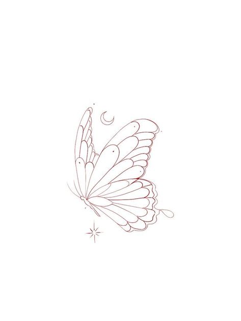 Dainty Fine Line Butterfly Tattoo, Butterfly Fine Line Tattoo, Fine Line Butterfly Tattoo, Line Butterfly Tattoo, Enchanted Tattoo, Fine Line Butterfly, Line Butterfly, Fantasy Tattoo, Borboleta Tattoo