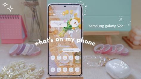 what's on my phone 🍦 aesthetic samsung galaxy S22+ | cute wallpaper, accessories, and setup ✨️ #whatsonmyphone #samsunggalaxy #aestheticphone #lemoneelife ~ full video in my YT channel // link in bio Samsung Galaxy S22 Aesthetic, What’s On My Phone, Samsung S22 Aesthetic, Phone Themes Samsung, Samsung Setup, Samsung Galaxy Aesthetic, Samsung Phone Aesthetic, What's On My Phone, Aesthetic Samsung Phone