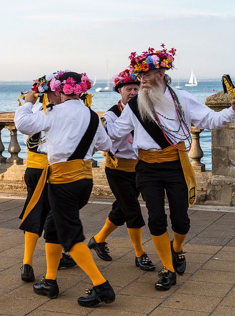 Morris Dancers ~ dancing by the sea in Cowes Morris Dancers, Houses Mansions, Morris Dancing, British Traditions, Shall We Dance, Manor Houses, National Dress, Country Houses, Folk Dance