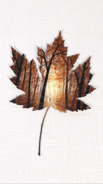 Painting On Leaves, Pressed Leaves Art, Autumn Leaf Art, Leaf Art Diy, Pond Painting, Autumn Leaves Art, Nature Artists, Wood Burning Crafts, Leaf Coloring