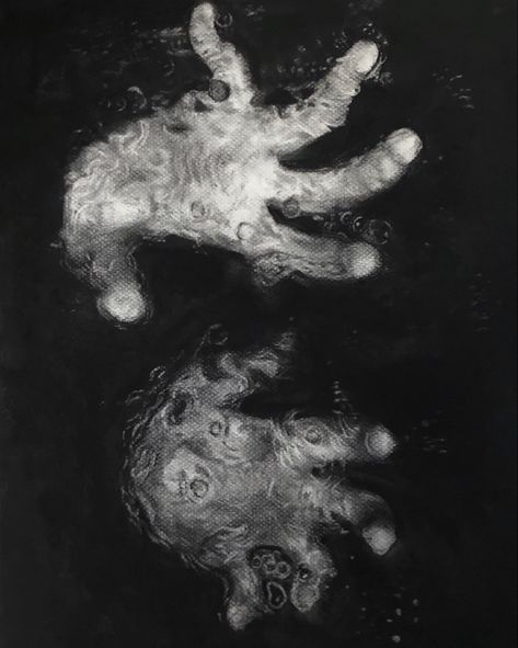 charcoal piece of drowning hands Drowned Ghost, Doubt Aesthetic, Drowned Aesthetic, Creepy Hands, Creepy Hand, Rainbow Kitten Surprise, Elektra Natchios, Book Vibes, Personal Investigation