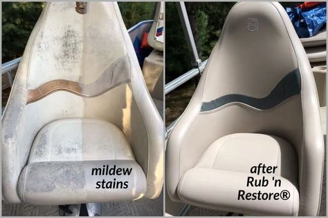 Pontoon Boat Decor, Diy Boat Seats, Clean Leather Seats, How To Remove Mold, Pontoon Seats, Boat Seat Covers, Mold And Mildew Remover, Pontoon Boat Seats, Remove Mold