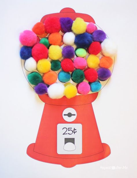 Cards Drawing, Repeat Crafter Me, Candy Theme, Pom Pom Crafts, Candy Crafts, New Toy, Crafty Kids, Gumball Machine, Large Jar