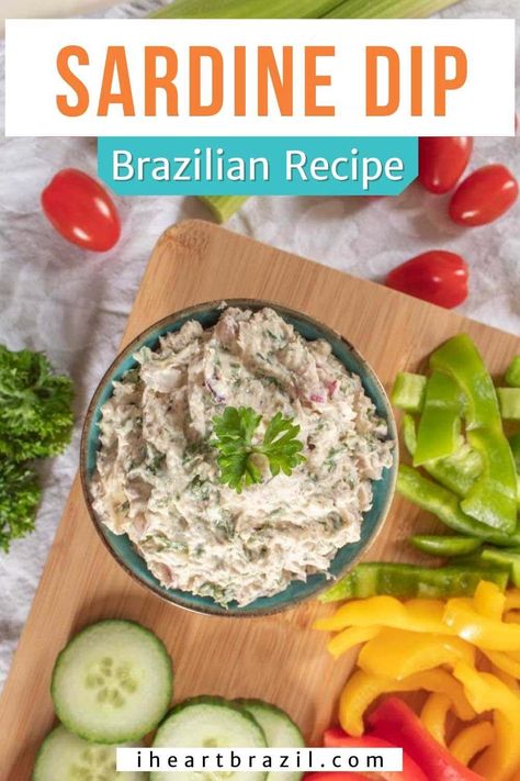 Sardine Pate Recipe, Sardine Dip, Quick Dip Recipes, Sardine Recipes Canned, Keto Dips, Brazilian Recipes, Sardine Recipes, Pate Recipes, Canned Tuna