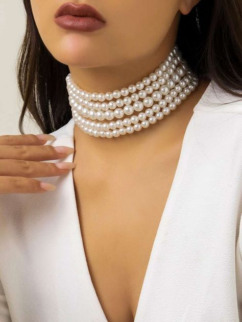 Pearl Choker Wedding, Western Jewellery, Trendy Business Casual, Pearl Necklace Vintage, Coachella Dress, Boho Bridesmaid, Womens Chokers, Professional Dresses, Watches Women Fashion