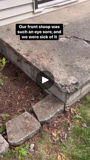 Repairing Concrete Steps, Stoop Ideas, Declutter Living Room, Cement Steps, Concrete Repair, Front Stoop, Concrete Pad, Porch Steps, Diy Concrete