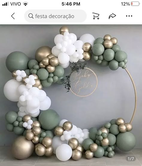 Recuerdos Primera Comunion Ideas, Boy Baby Shower Centerpieces, First Communion Decorations, Deco Champetre, Baby Shower Deco, Baby Shower Theme Decorations, 30th Birthday Decorations, Green Baby Shower, Birthday Balloon Decorations