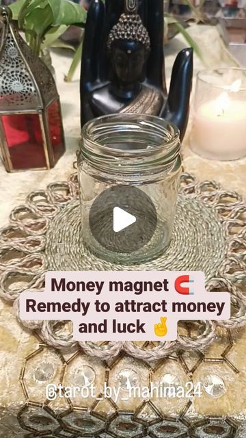 Tarot by Mahima24 on Instagram: "Money magnet ritual🧲
Remedy to attract wealth and prosperity 
Do it on any friday
.
.
Take a glass jar
Add some rice in it
Then put 7 coins in it
Then again add some more rice to cover coins
Then keep 2 cloves and 2 champur pieces on it
And keep this jar in your temple or in North East direction of your house.
Like and follow for more tips
#@tarot_by_mahima24

#tarotcard#tarotofinstagram#tarotreadersofinstagram#remediesformoney#remediesforwealth#remediesforabundance#trendingreels#trendingnow
#viralreels #moneymagic #moneymagnet #moneyremedytips" Attract Wealth And Prosperity, East Direction, Instagram Money, Astrology Remedy, Money Jars, Wealth And Prosperity, Money Magic, Money Magnet, Attract Money