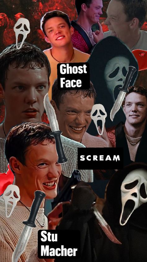 GhostFace : Stu Macher Stu Macher Wallpaper, Ghost Face Wallpaper Aesthetic, Stu Macher, Stranger Things Print, Ghostface Scream, Scary Wallpaper, Scream Movie, Man And Wife, Cute Pastel Wallpaper