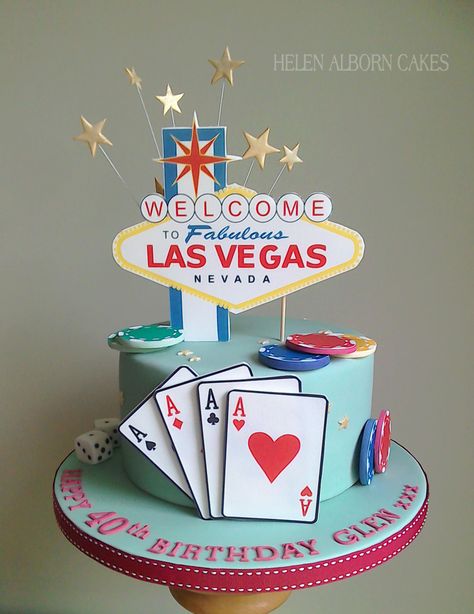 Vegas Cakes Birthday, Dsmp Birthday Cake, Vegas Birthday Cake, Las Vegas Cake, Poker Cake, Beer Birthday Party, Vegas Cake, Vegas Theme Party, Casino Birthday