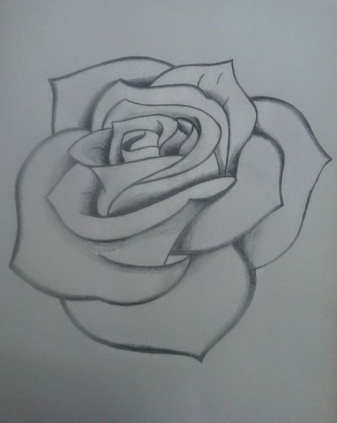 Drawing Ideas Flowers Rose, Rose Drawing With Shading, Easy Rose Tattoo, Chicano Flower Drawing, Chicano Rose Drawing, Chicano Pen Art, Pen Rose Drawing, Sketches Rose, Rose Pen Drawing