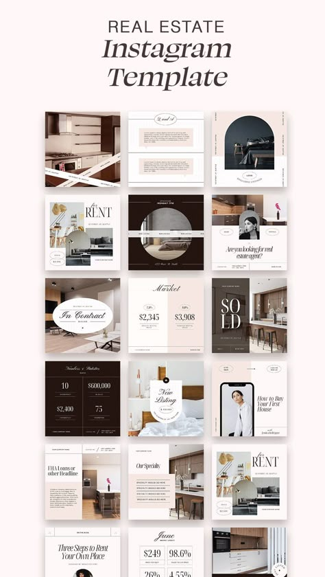 Just Listed Instagram Post, Minimalist Real Estate Social Media, Instagram Real Estate Template, Real Estate Story Template, Real State Graphic Design Post, Free Real Estate Templates, Real Estate Instagram Aesthetic, Hotel Instagram Post Design, Realtor Instagram Feed