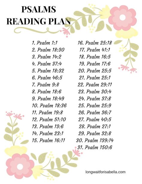 31 Days of Psalms Reading Plan (FREE) Psalm Reading Plan, Scripture Plans, Bible Plans, Daily Bible Reading Plan, Bible Reading Schedule, Bible Verse Memorization, Scripture Writing Plans, Prayer Journaling, Children Quotes