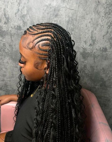 Lemonade Braids With Curls, Lemonade Braids With Heart, Braids With Heart, Hair Braid Designs, Lemonade Braids Hairstyles, Lemonade Braids, Braided Hairstyles For Black Women Cornrows, Anime Artist, Illustration Anime