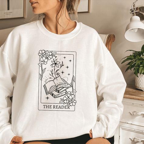 Reader Tarot Shirt, The Reader Tarot Card, Reader Shirt, Gift for Reader, Reader Gift, Tarot Card Shirt, Reading Hoodie, Reading Sweatshirt Book Tarot Card Tattoo, Reader Tarot Card Tattoo, The Reader Tattoo, The Reader Tarot Card Tattoo, Reader Tattoo Ideas, Reader Tattoo, The Reader Tarot Card, Reading Sweatshirt, Tarot Shirt