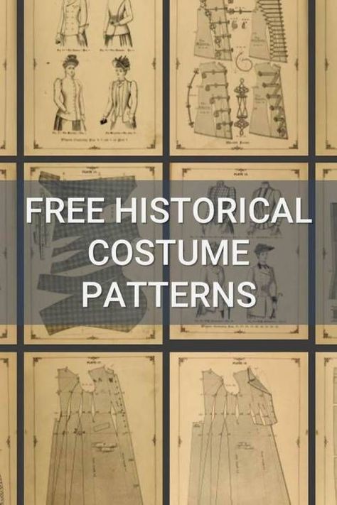 Free Victorian Patterns, Historical Patterns Free, Steampunk Patterns Sewing, Historical Sewing Patterns Free, Medieval Sewing Patterns Free, Simple Sewing Patterns Free, Whimsigoth Sewing Patterns, Victorian Sewing Patterns, Free Clothing Patterns