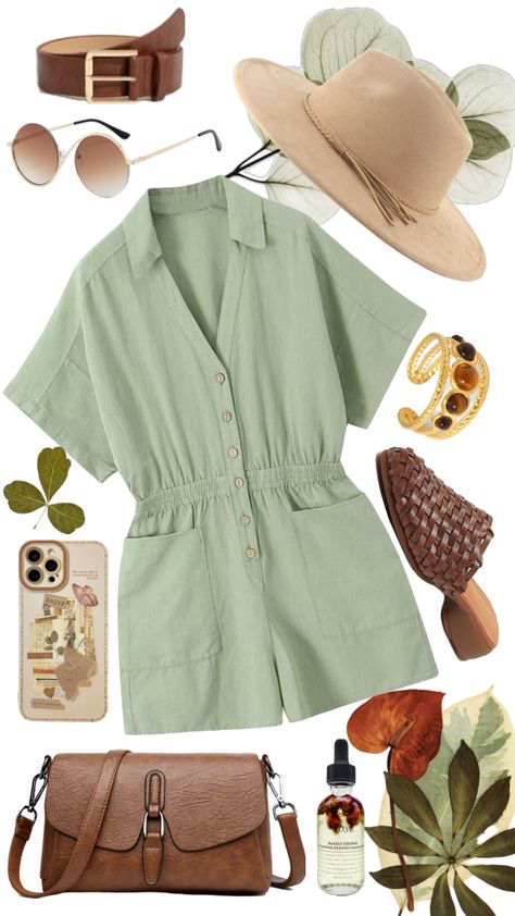 Spring Green Romper Outfit Green Romper Outfit, Outfit Shuffles, Green Romper, Romper Outfit, Spring Green, Your Aesthetic, Connect With People, Creative Energy, Energy